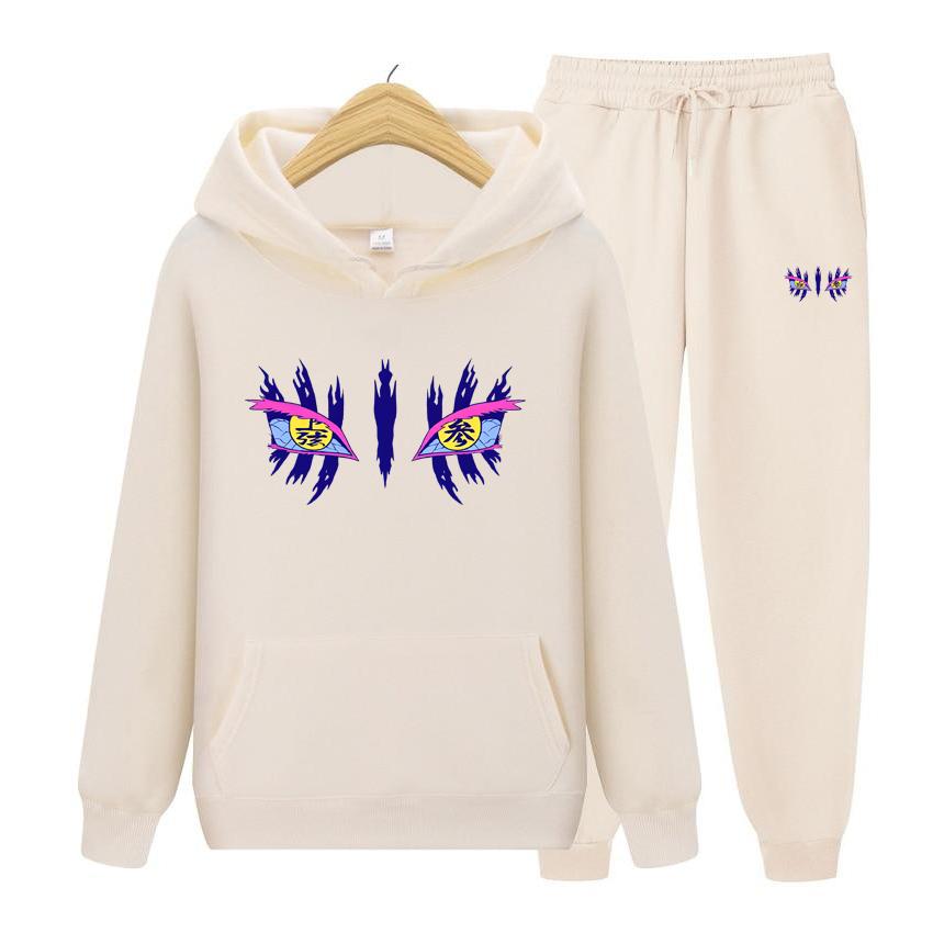 Langarm-Kapuzenpullover-Set für Damen, Dämonentöter, Akaza-Augen, Anime-Muster, langärmelig, Kapuzenpullover-Set, süße Anime-Kleidung, Herbst-Fleece-Pullover M von Joom DACH