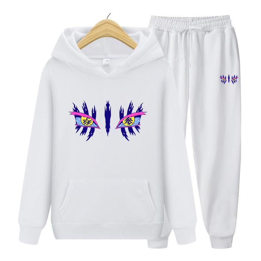 Langarm-Kapuzenpullover-Set für Damen, Dämonentöter, Akaza-Augen, Anime-Muster, langärmelig, Kapuzenpullover-Set, süße Anime-Kleidung, Herbst-Fleece-Pullover S von Joom DACH