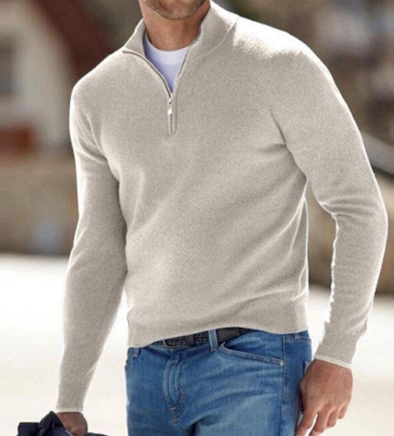 Langarm Kaschmir Pullover herren Bottoming Shirt Herbst und Winter XL apricot von Joom DACH