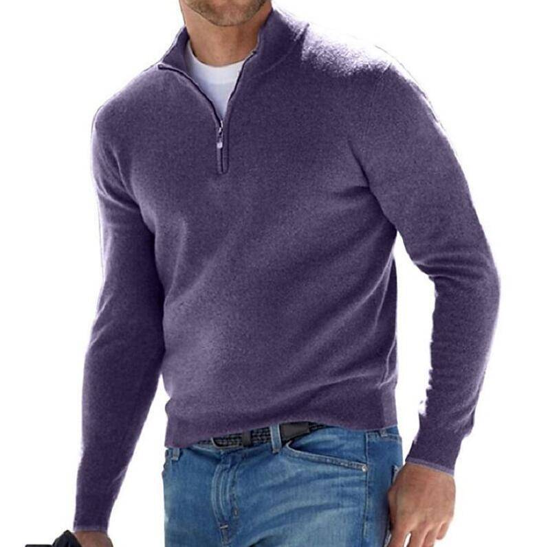 Langarm Kaschmir Pullover herren Bottoming Shirt Herbst und Winter XL violett von Joom DACH