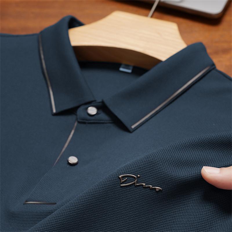 Langarm-Poloshirt für Herren im Frühjahr und Herbst, neues Business-T-Shirt mit Polokragen für junge und mittlere Herren XXXL von Joom DACH