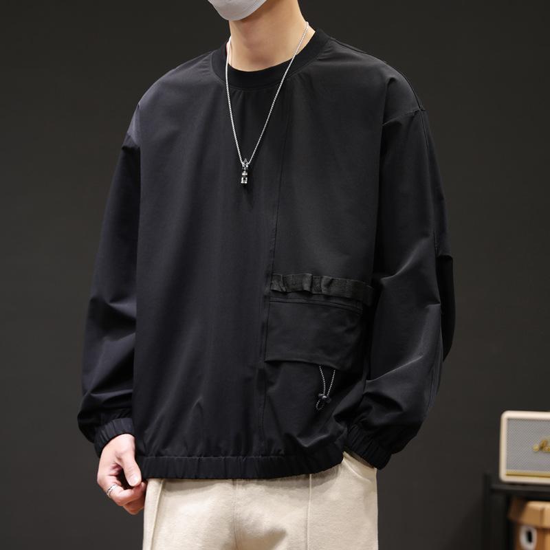 Langarm T-Shirt Herren Frühling und Herbst Trendy Unterhemd Rundhals Pullover Herren Vielseitige Schöne Kleidung XXXL von Joom DACH