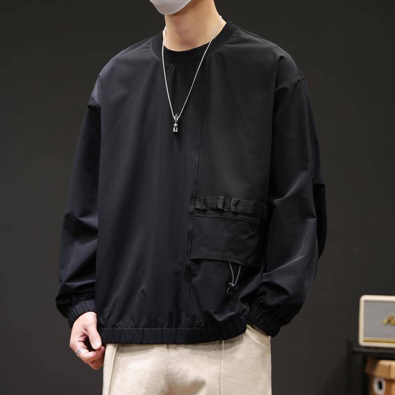 Langarm T-Shirt Herren Frühling und Herbst Trendy Unterhemd Rundhals Pullover Herren Vielseitige Schöne Kleidung XXXL von Joom DACH