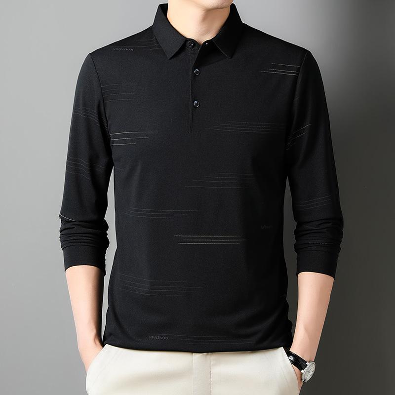 Langarm-T-Shirt für Männer mittleren Alters Frühling und Herbst Dünnes Poloshirt mit Revers für Männer mittleren Alters Langarm L von Joom DACH