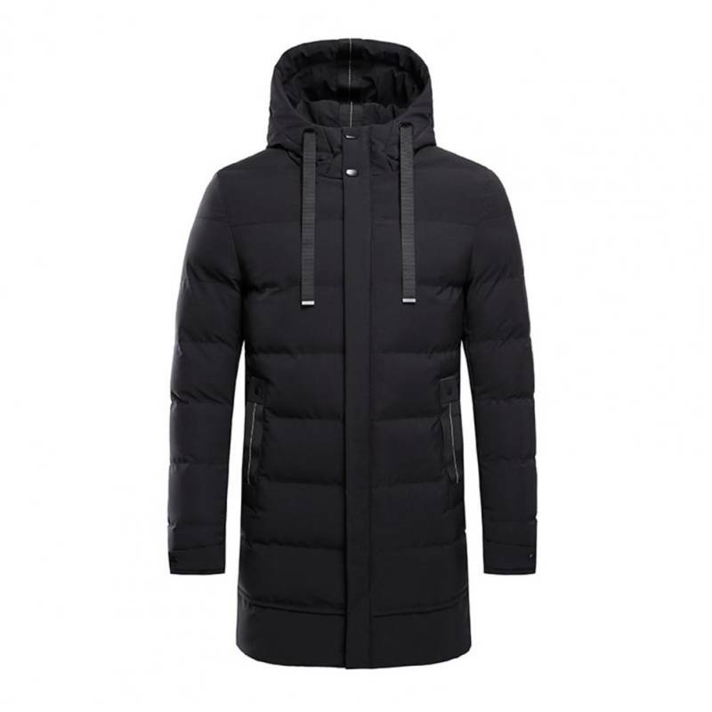 Lange, wattierte Jacke für Herren, warme Winter-Freizeitmäntel, Herrenmode, Daunenjacke 3XL schwarz von Joom DACH
