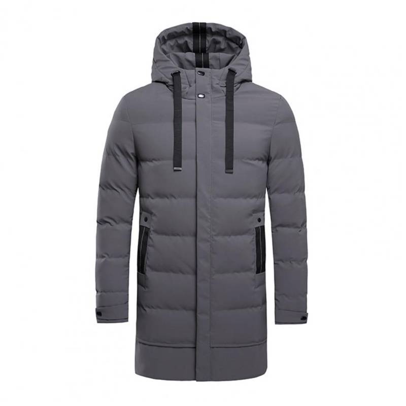 Lange, wattierte Jacke für Herren, warme Winter-Freizeitmäntel, Herrenmode, Daunenjacke 4XL grau von Joom DACH