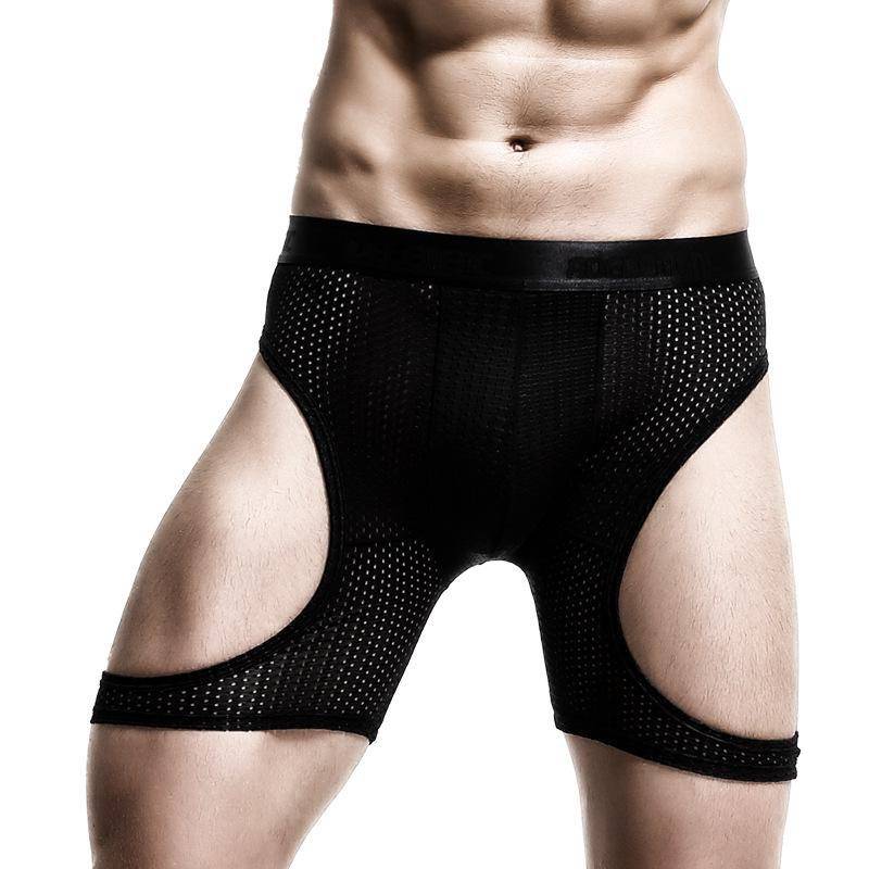 Lange Anti-Reibungs-Boxershorts aus Eisseide für Herren – Sport-Lauftights in großer Größe XL schwarz von Joom DACH