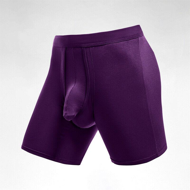 Lange Herren-Boxershorts, separater Hodensack, große Sportshorts, atmungsaktive Herrenhöschen L violett von Joom DACH