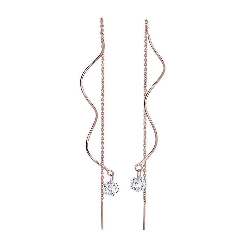 Lange Verdrehte Zirkon Ohrringe Modische Quasten Ohrschmuck Studenten Damen Ohrhänger von Joom DACH