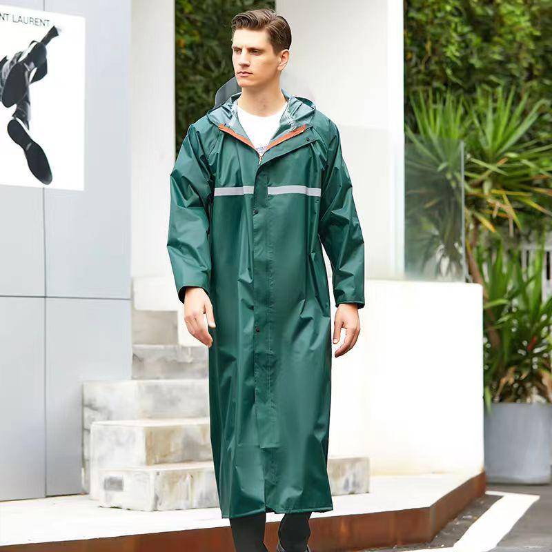 Langer Regenmantel für Männer und Frauen, einzelner Wanderregenmantel für den Außenbereich, verdickter Umweltschutzponcho XXXXL dunkelgrüne von Joom DACH
