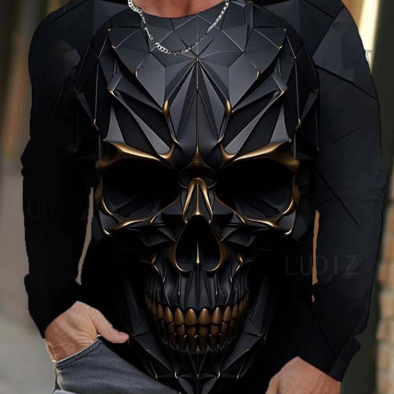 Langes T-Shirt für Herren mit Horror-Totenkopf und 3D-Druck, für den Sommer, neues Herren-Pullover-Oberteil, lässige Herrenbekleidung 2XL Langes T-Shirt für Herren mit Horror-Totenkopf und 3D-Druck, für den Sommer, neues Herren-Pullover-Oberteil, lässige Herrenbekleidung 2XL von Joom DACH