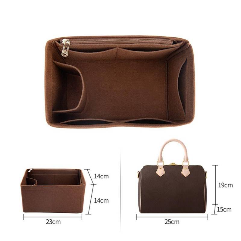 Langlebige Handtasche Tasche Zubehör Reise Lagerung Organizer Innentasche Klappe Handtasche Iiner Filz Einsatz For Speedy 25 kaffeebraun von Joom DACH