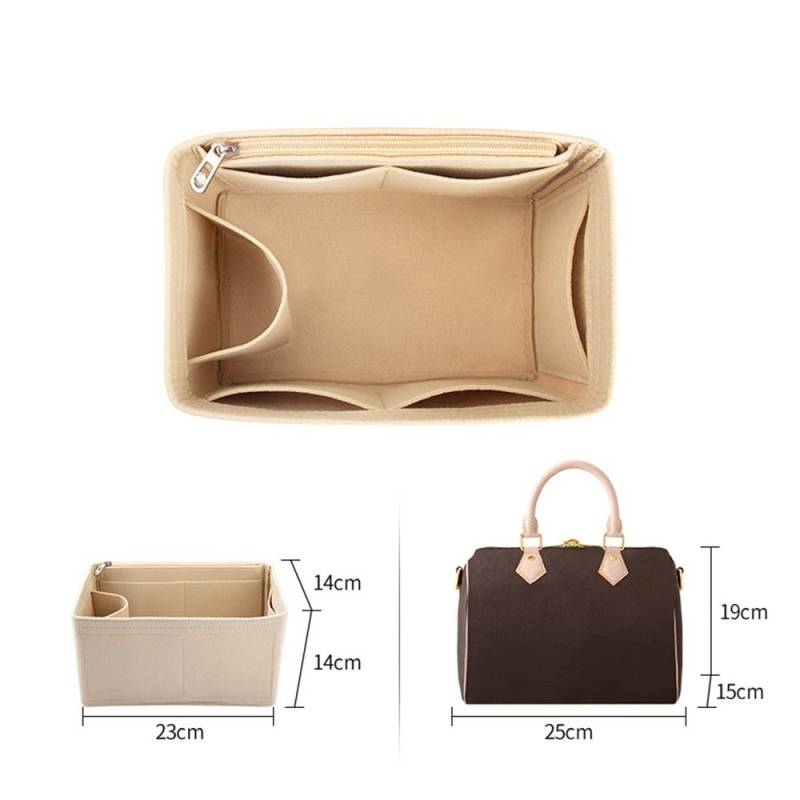 Langlebige Handtasche Tasche Zubehör Reise Lagerung Organizer Innentasche Klappe Handtasche Iiner Filz Einsatz For Speedy 25 khaki von Joom DACH