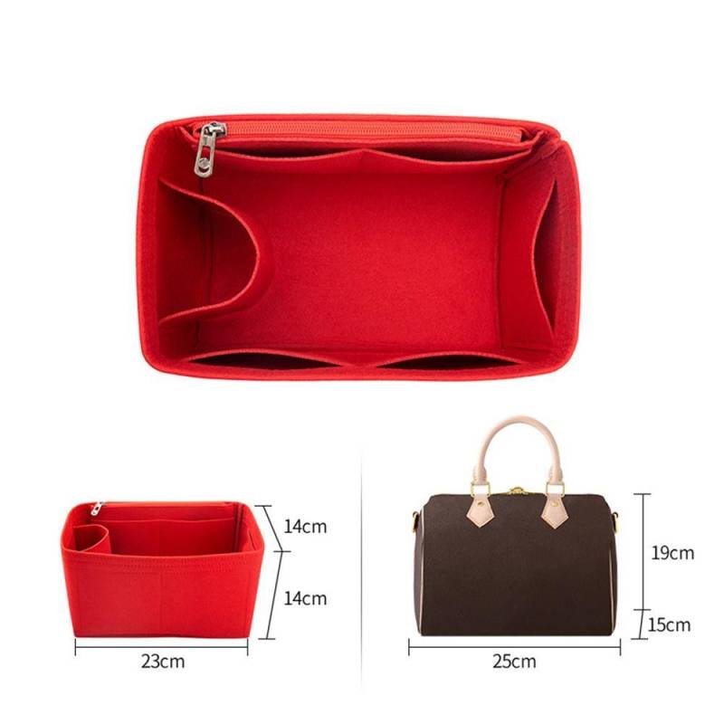 Langlebige Handtasche Tasche Zubehör Reise Lagerung Organizer Innentasche Klappe Handtasche Iiner Filz Einsatz For Speedy 25 rot von Joom DACH