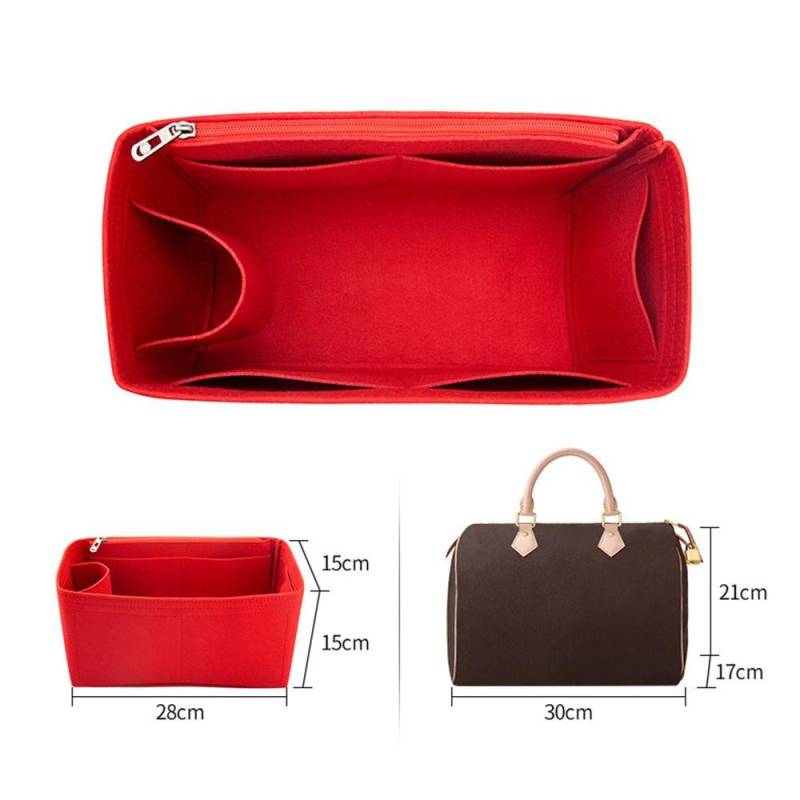 Langlebige Handtasche Tasche Zubehör Reise Lagerung Organizer Innentasche Klappe Handtasche Iiner Filz Einsatz For Speedy 30 rot von Joom DACH