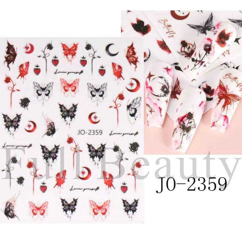 Laser-Nagelaufkleber, Schmetterlings-Herz-Stern-Design, selbstklebende Slider-Abziehbilder, Nagelkunst-Aufkleber, Maniküre-Dekorationen von Joom DACH