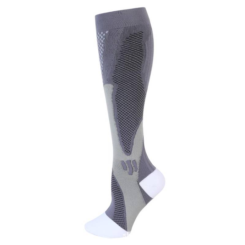 Lauf Kompression Fußball Socken Strümpfe Männer Frauen Sport Socken für Marathon Radfahren Fußball Socken L/XL grau von Joom DACH