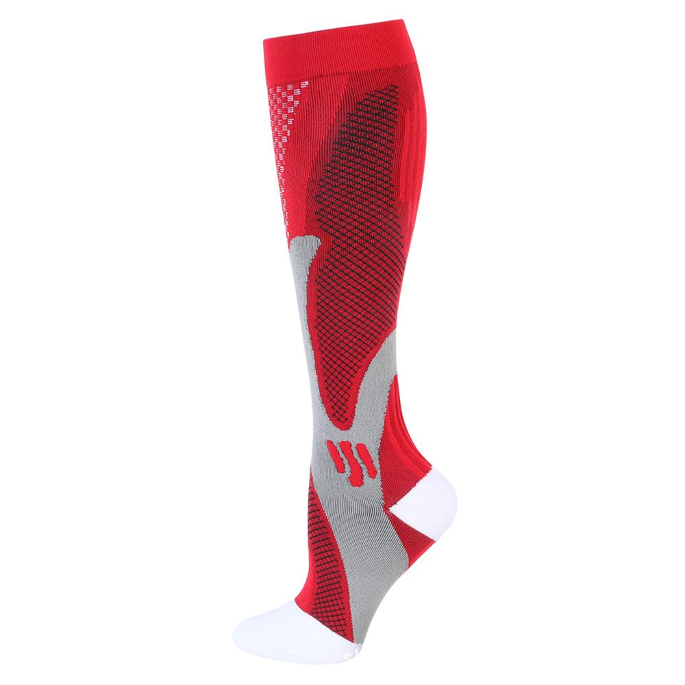 Lauf Kompression Fußball Socken Strümpfe Männer Frauen Sport Socken für Marathon Radfahren Fußball Socken XXL rot von Joom DACH