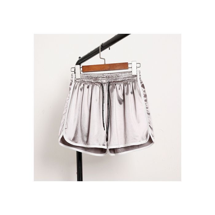 Lauf-Sportshorts für Damen im Frühling und Sommer Neuer Stil Übergröße Locker Schlankmachend Kordelzug Weitbein-Hose Haus-Hose 5XL grau von Joom DACH