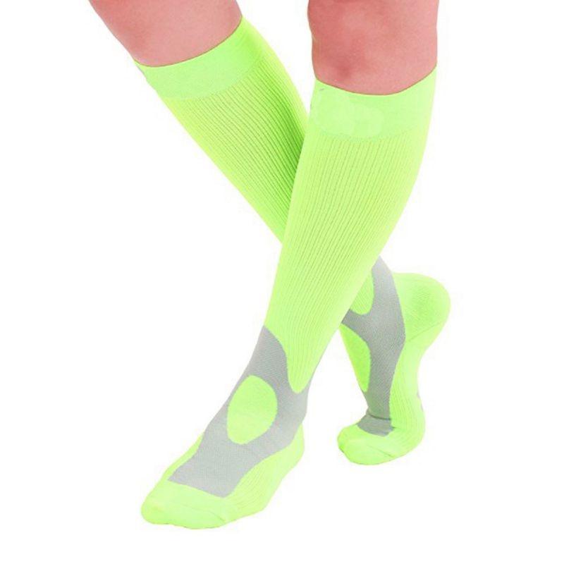 Laufkompressions-Fußballsocken, Strümpfe, 20–30 mmHg, für Männer und Frauen, Sportsocken für Marathon, Radfahren, Fußballsocken L/XL grün von Joom DACH