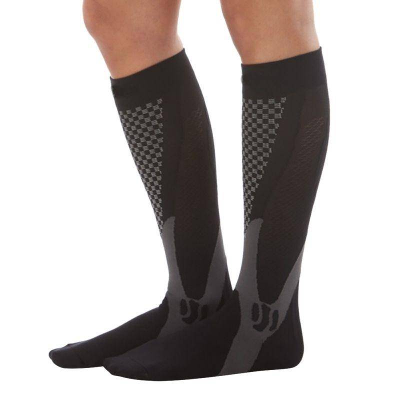 Laufkompressions-Fußballsocken, Strümpfe, 20–30 mmHg, für Männer und Frauen, Sportsocken für Marathon, Radfahren, Fußballsocken XXL schwarz von Joom DACH