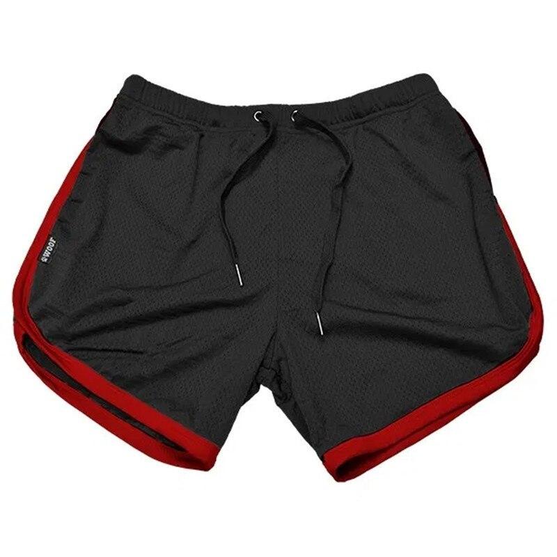 Laufshorts Herren Gym Fitness Training Gitf Schnelltrocknend Beach Short Pants Männlich Sommer Sport Workout Fitness Unterteile M rot/schwarz von Joom DACH