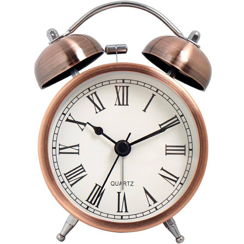 Lauter Wecker mit Retro-Glocke, geräuschloser, nicht tickender Wecker, altmodischer Nachttischwecker mit Nachtlicht für Tiefschläfer B von Joom DACH