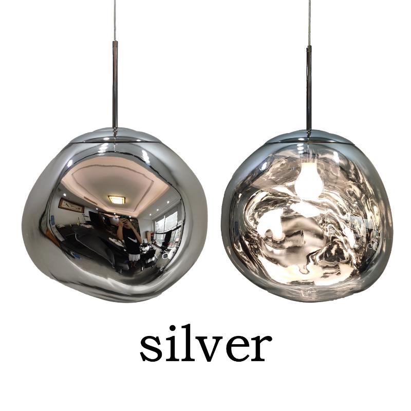 Lava Pendelleuchten für Wohnzimmer Schlafzimmer Loft LED Anhänger Deckenleuchte Glanz Home Decor Hängelampe Kronleuchter Diameter 28cm silber von Joom DACH
