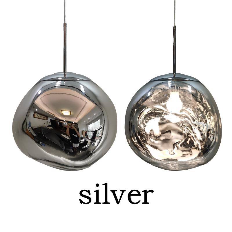 Lava Pendelleuchten für Wohnzimmer Schlafzimmer Loft LED Anhänger Deckenleuchte Glanz Home Decor Hängelampe Kronleuchter Diameter 28cm silber von Joom DACH