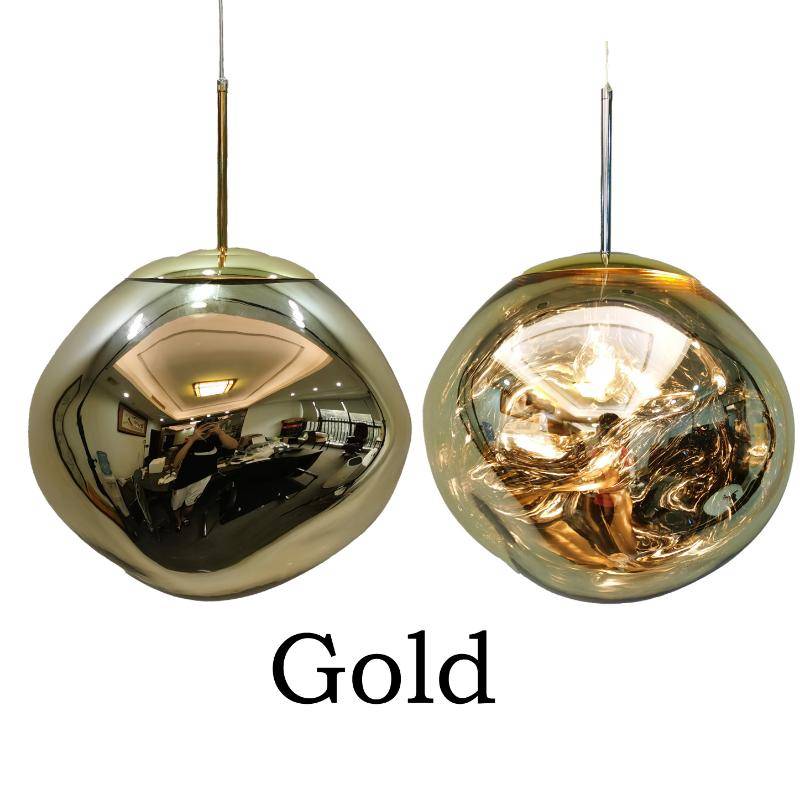 Lava Pendelleuchten für Wohnzimmer Schlafzimmer Loft LED Anhänger Deckenleuchte Glanz Home Decor Hängelampe Kronleuchter Diameter 28cm gold von Joom DACH