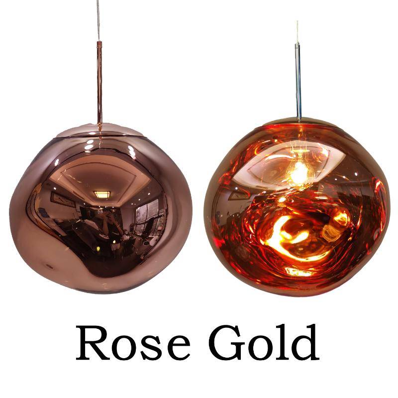 Lava Pendelleuchten für Wohnzimmer Schlafzimmer Loft LED Anhänger Deckenleuchte Glanz Home Decor Hängelampe Kronleuchter Diameter 28cm rose gold von Joom DACH