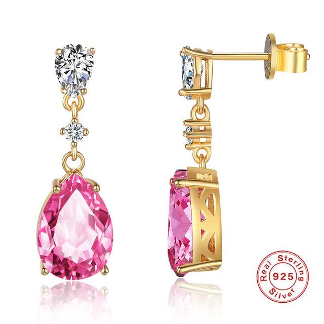 Lavixmia Italien 100 % Massiv 925 Sterling Silber 10x14mm 8 .0ct Birnenschliff Ohrstecker Damen Mädchen Luxus Tropfen Ohrhänger Schmuck von Joom DACH