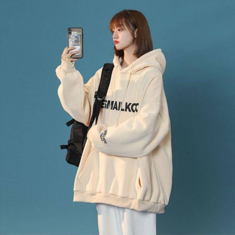 Lazy Style Bf Pullover Lockerer großer Frühlings- und Herbstpullover für Damen Lässige Kapuzenjacke 4XL apricot von Joom DACH