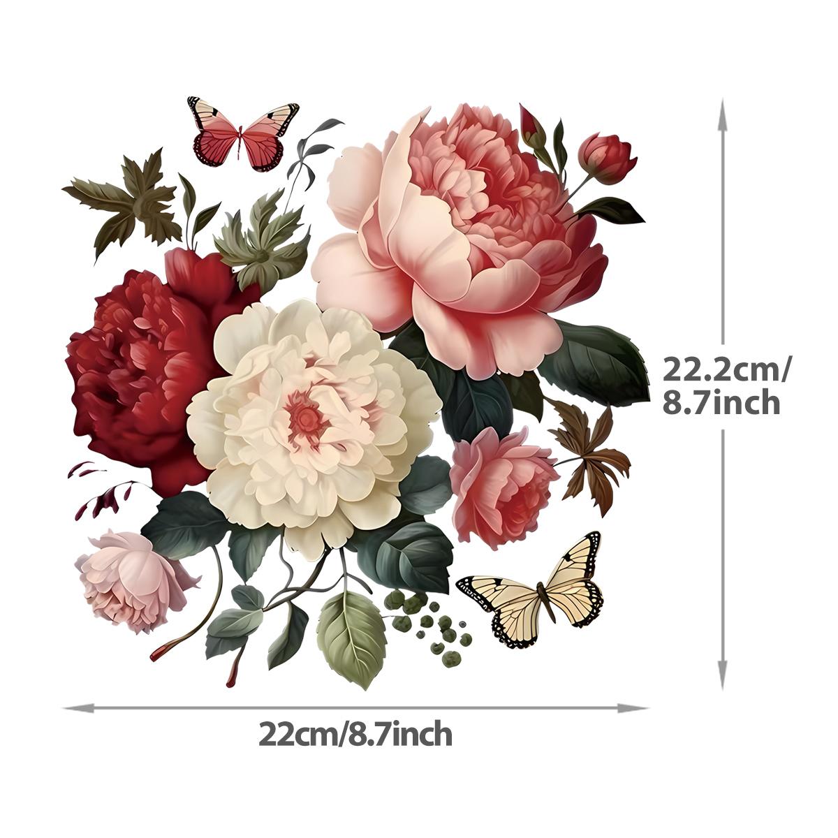 Lebhafte Blumen Aufbügel-Transfer-Aufkleber Druck auf T-Shirt Kleider Hitzepresse Applikationen DIY Cartoon Blumen Patches Wunderschön von Joom DACH