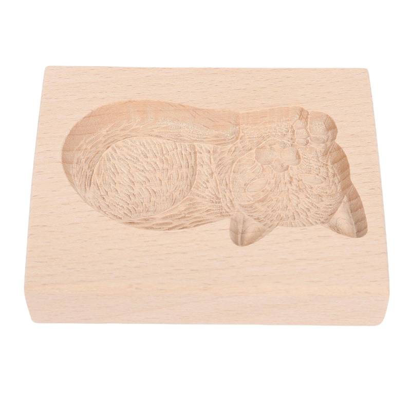 Lebkuchen-Ausstechform Buchenholz Multifunktional Leichte Reinigung Geschnitzte Keks-Ausstechform Stempel L(for 6.5-9kg) von Joom DACH