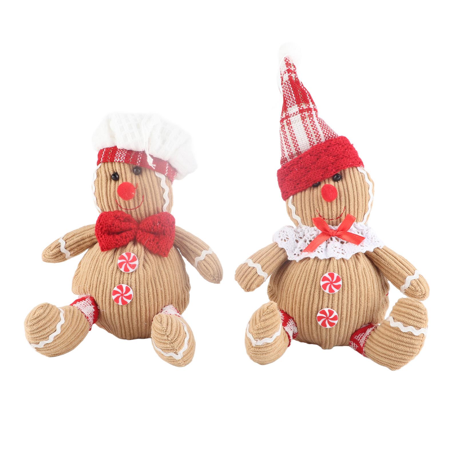 Lebkuchen Plüsch Stofftier Lebkuchenmann Plüschtiere Weihnachtsdeko 2pcs braun von Joom DACH