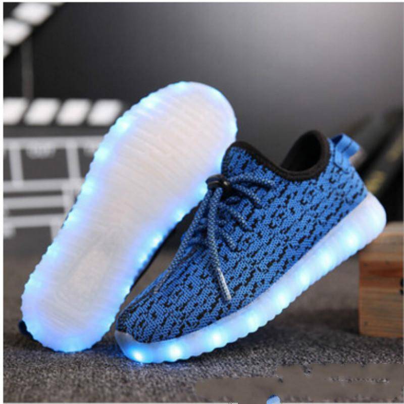 Led-Lichtwellenleiter-Schuhe für Herren und Damen, USB-Aufladung, leuchtende Turnschuhe, leuchtende Herren-Schuhe, Sportschuhe, Größe 25–46 38 blau von Joom DACH