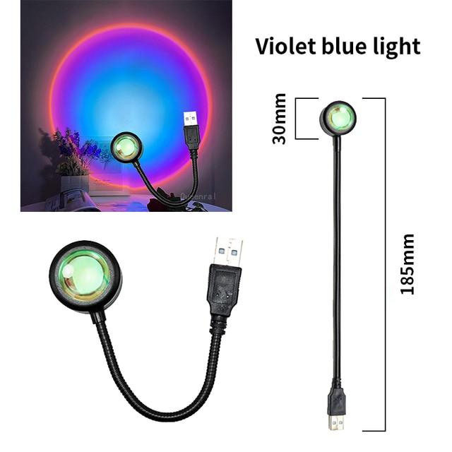 Led USB Sunset Lampe Projektor Wohnkultur Nachtlicht Tragbare Stimmung Licht Für Schlafzimmer Wohnzimmer Wand Fotografie Neon Lichter Rainbow von Joom DACH