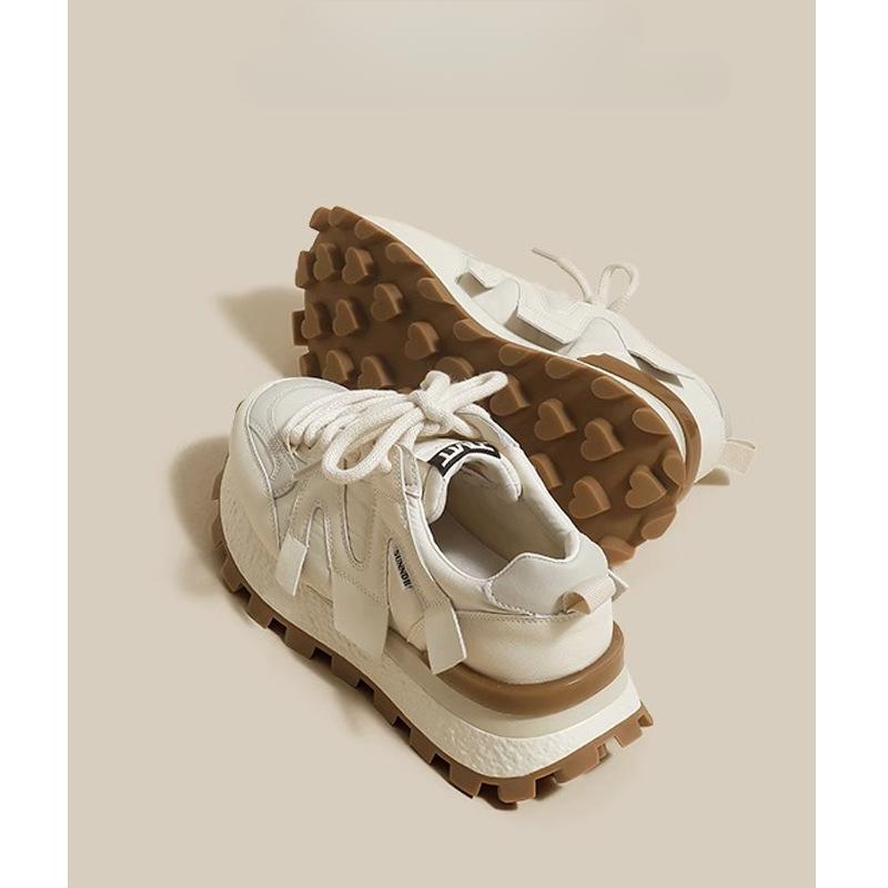 Leder-Daddy-Schuhe für Damen, Frühling, neue Plateau- und leichte Forrest-Gump-Schuhe mit Waffelmuster, vielseitige Freizeit-Sneaker 40 von Joom DACH