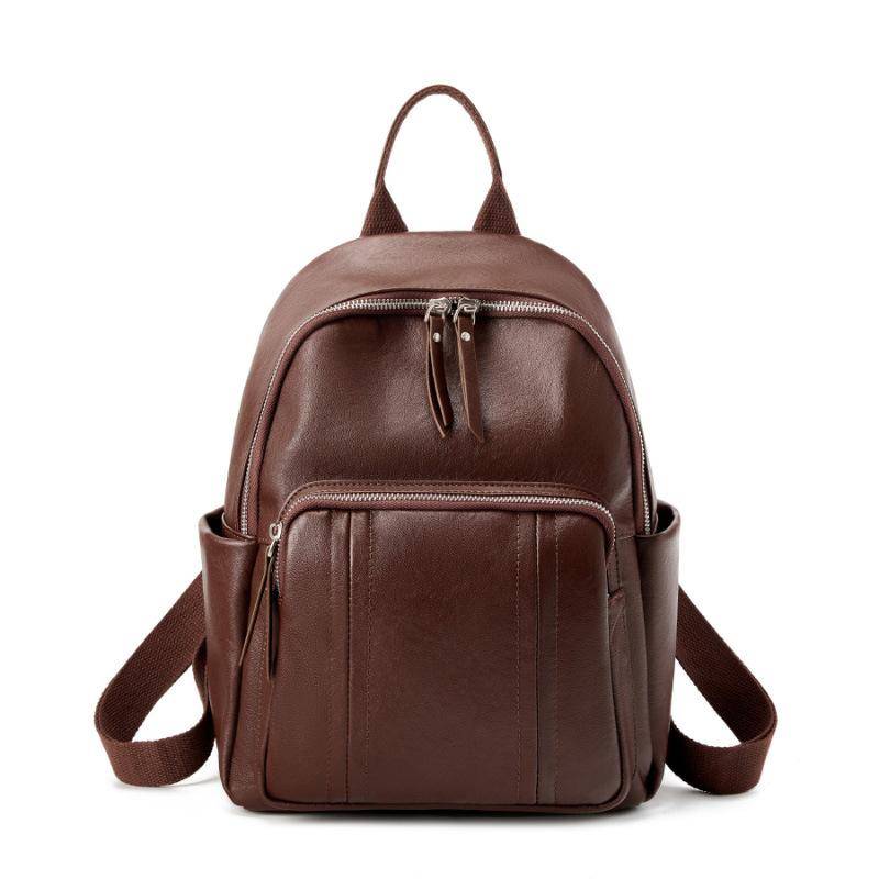 Leder Damen Tasche Große Kapazität Weiches Leder Rucksack Leder Mode Damen Rucksack braun von Joom DACH