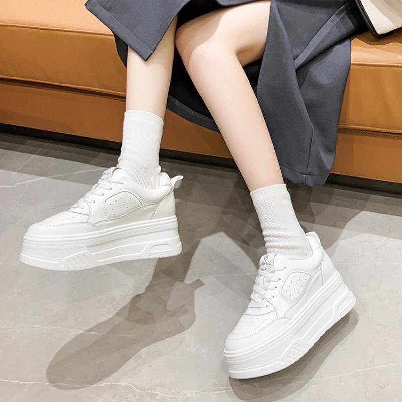 Leder Damenschuhe Herbst Tennis Damen Wohnungen Modis Clogs Plattform Weiche Mischfarben Casual Sneaker Echtes Leder Herbst Brea 39 von Joom DACH