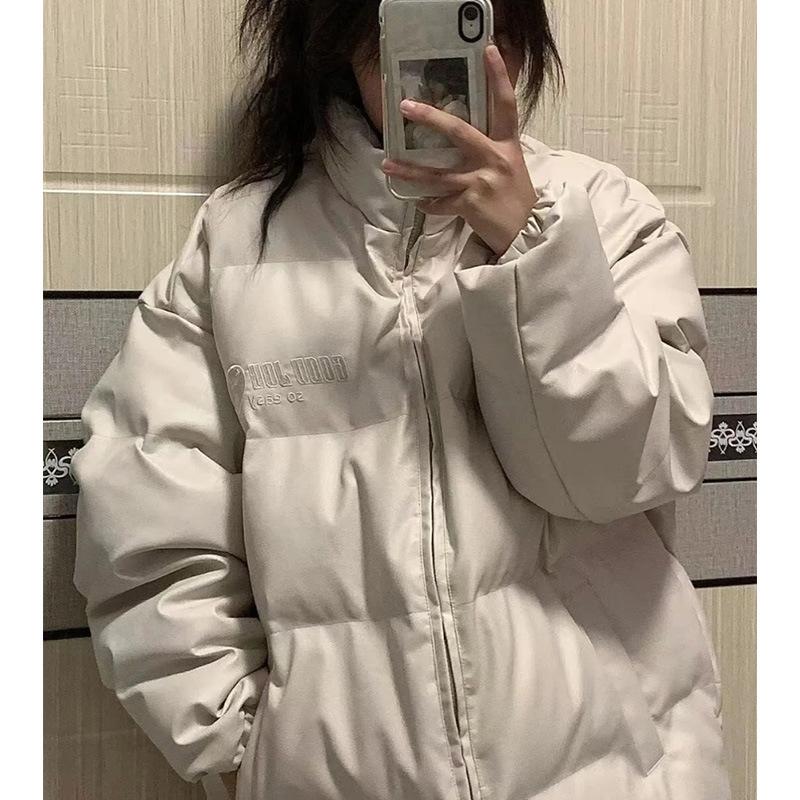 Leder Daunenjacke Damen Leave-in Baumwolljacke Brotjacke Lose Baumwolljacke S von Joom DACH