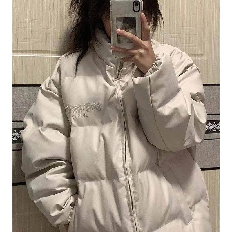 Leder Daunenjacke Damen Leave-in Baumwolljacke Brotjacke Lose Baumwolljacke S von Joom DACH