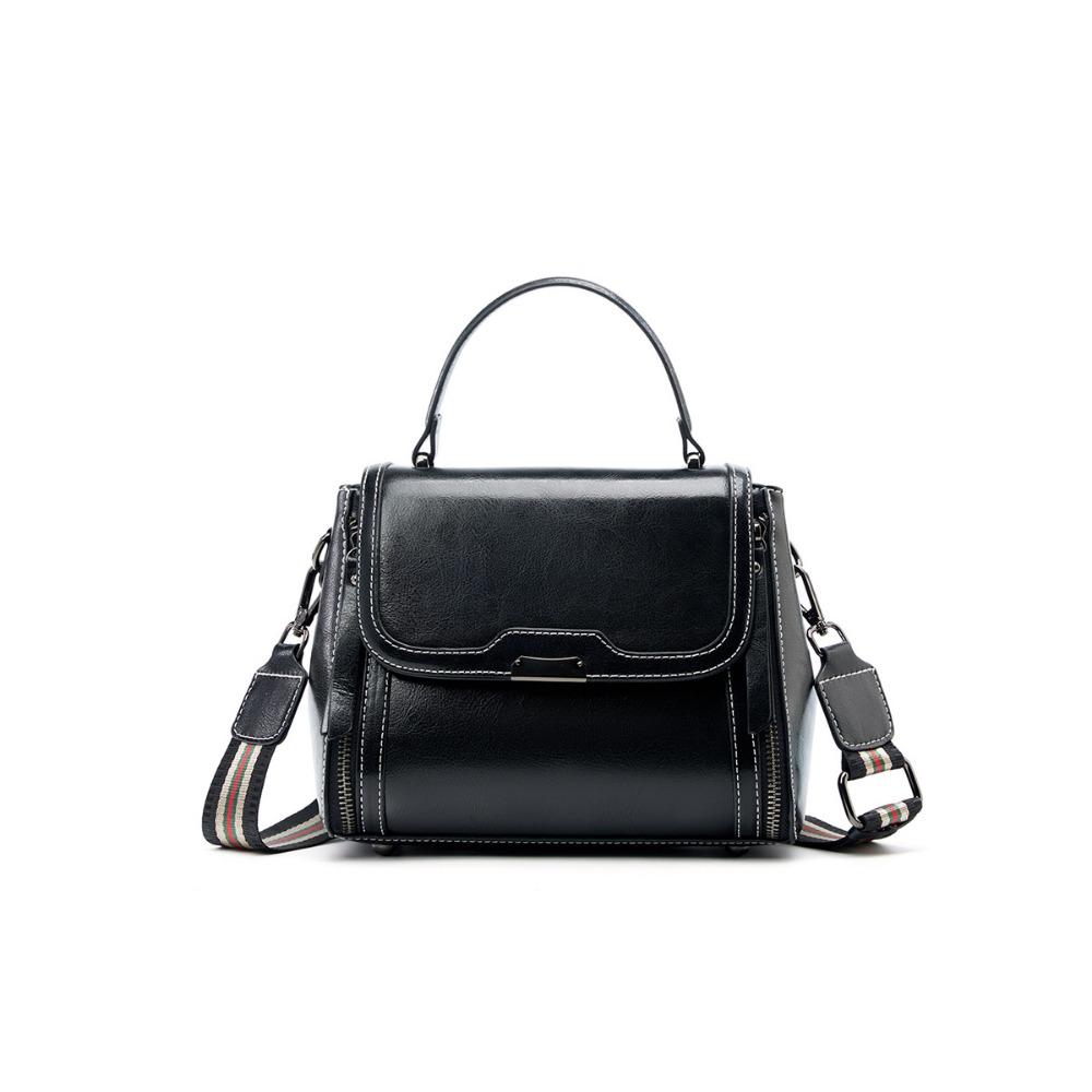 Leder Eimerbeutel Pendler Messenger Damenhandtasche Vielseitige Strukturierte Schultertasche schwarz von Joom DACH