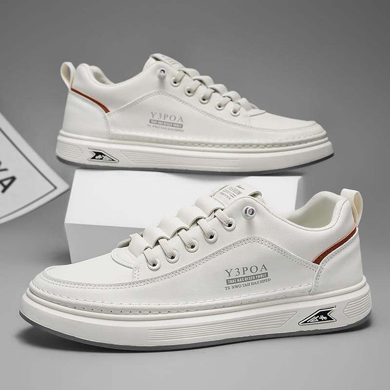 Leder Freizeitschuhe für Herren Atmungsaktive Weiße Sneaker Mode Fahrschuhe Wanderschuhe Tennisschuhe für Herren Büro Ballerinas 41 von Joom DACH