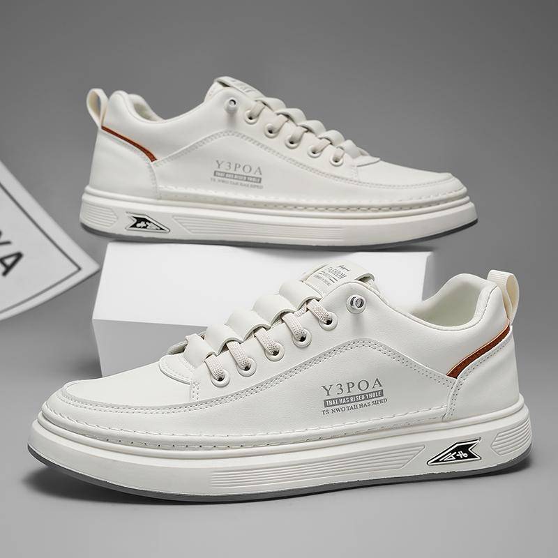 Leder Freizeitschuhe für Herren Atmungsaktive Weiße Sneaker Mode Fahrschuhe Wanderschuhe Tennisschuhe für Herren Büro Ballerinas 41 von Joom DACH