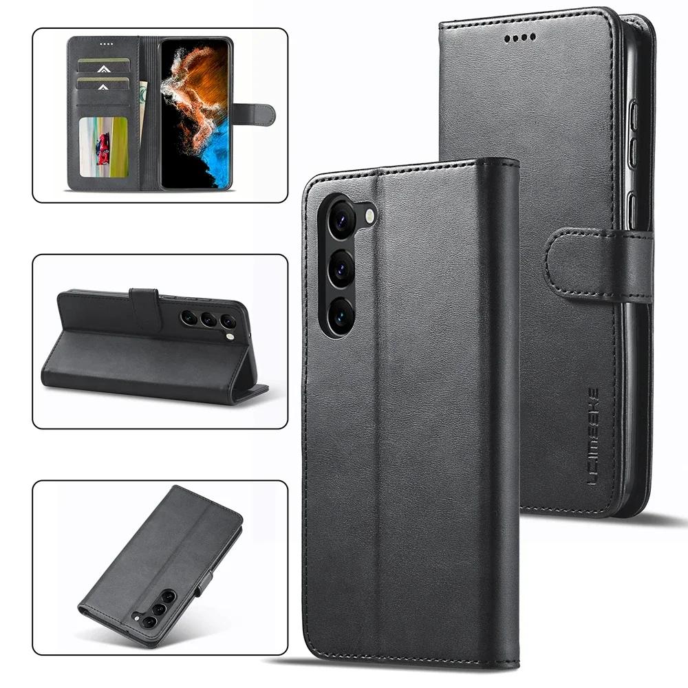 Leder Geldbörse Handyhülle Magnetische Klapphülle Kartenfach Für Samsung Galaxy S25 S23 Ultra S24 S22 Plus S21 FE A34 A54 A55 A14 A15 Samsung S25 Ultra schwarz von Joom DACH