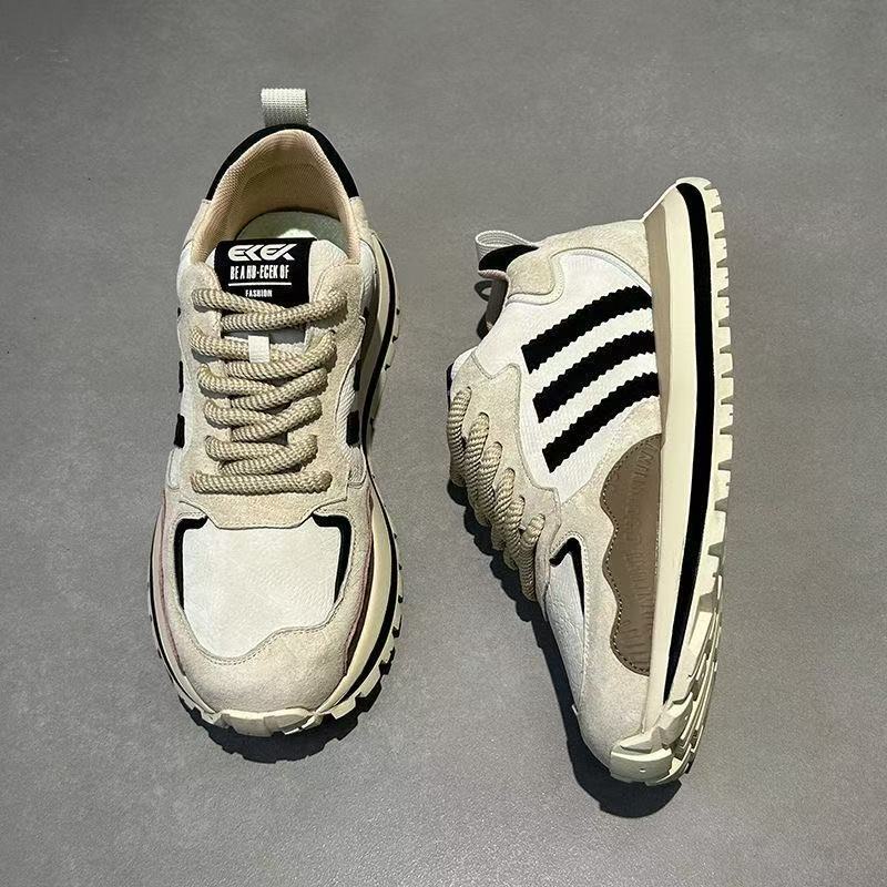 Leder Herrenschuhe 2025 neue Winter koreanische Version Trend Sport Casual Black Board Schuhe Herren vielseitige Plattform trendige Schuhe 40 von Joom DACH