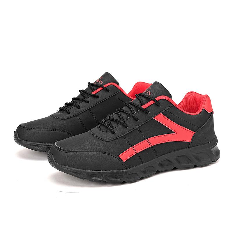 Leder Herrenschuhe Sneaker Trend Freizeitschuhe Atmungsaktiv Freizeit Herren Sneaker Herren Rutschfestes Schuhwerk Herren Skateboard Schuhe 39 schwarz von Joom DACH