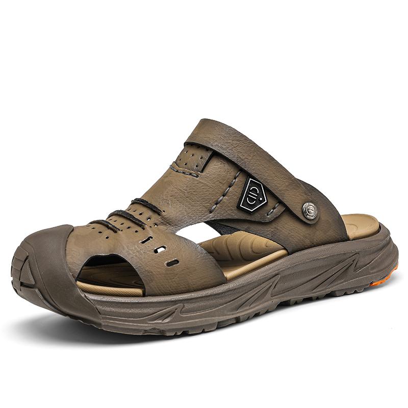 Leder Herrenschuhe Sommer Neu Große Größe Herren Sandalen Herren Sandalen Mode Sandalen Hausschuhe Große Größe 38-47 45 von Joom DACH